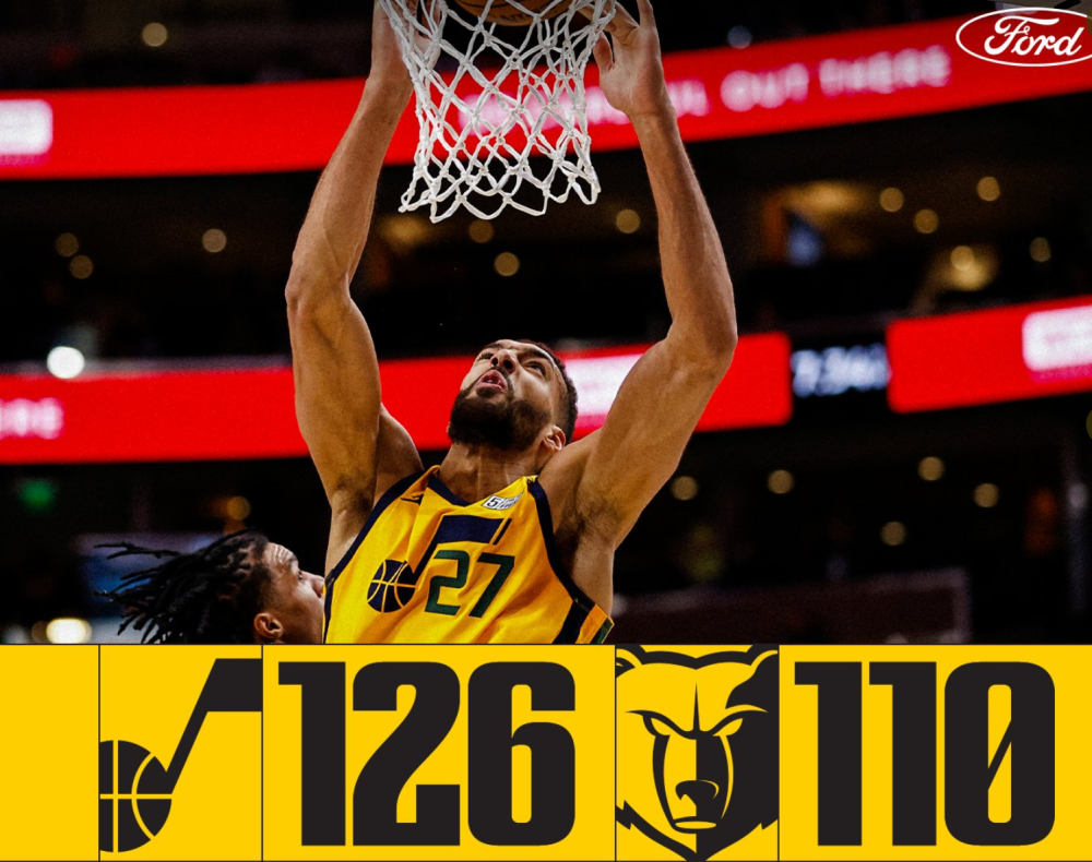 爵士获得五连胜，勇夺西部榜首位置